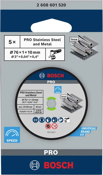 PRO Stainless Steel and Metal lepljena rezna ploča 76×1×10 mm 2608601520