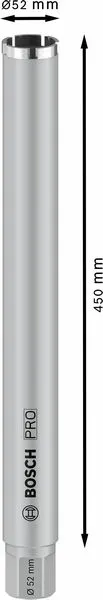 PRO dijamantska kruna za mokro bušenje 52×450 mm, 1 1/4 inča UNC 2608601736