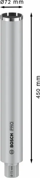 PRO dijamantska kruna za mokro bušenje 72×450 mm, 1 1/4 inča UNC 2608601738