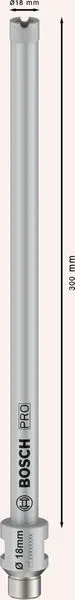 PRO Core Cutter wet, 18×300 mm, G 1/2" 2608601796