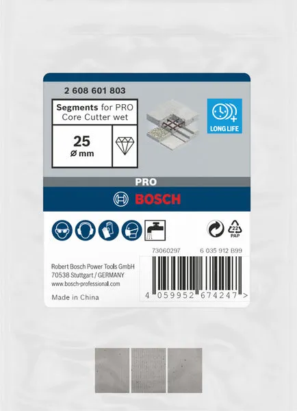 Segmenti za PRO Core Cutter wet, 25 mm, UNC od 1 1/4 inča 2608601803
