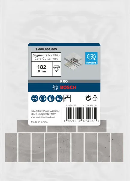 Segmenti za PRO Core Cutter wet, 182 mm, UNC od 1 1/4 inča 2608601805