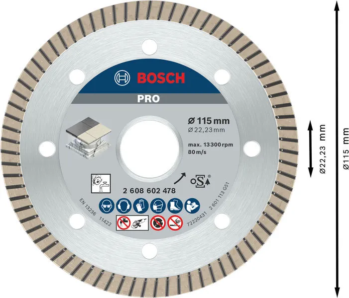 PRO Ceramic dijamantska rezna ploča 115×22,23 mm 2608602478