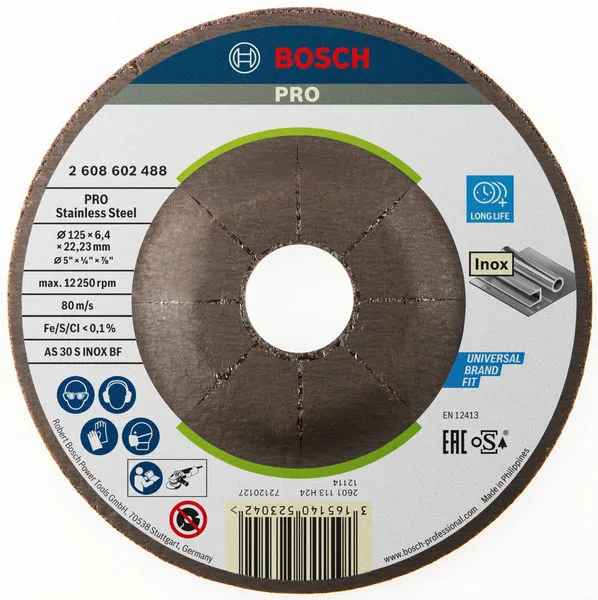 Bosch PRO Stainless Steel brusni disk 125×6×22,23 mm 2608602488
