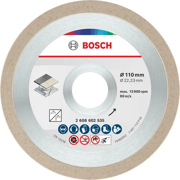 Bosch Ceramic Dijamantska rezna ploča 110×7,5 mm, otvor 22,23 mm 2608602535