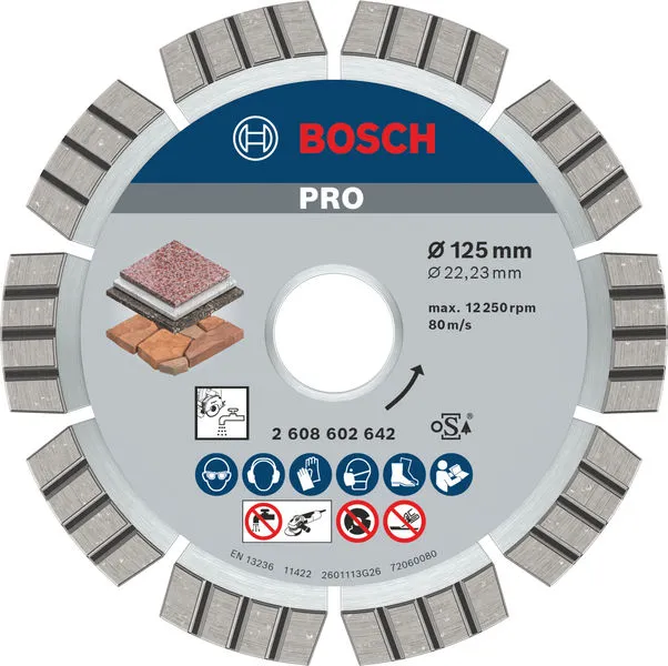 Bosch PRO Stone dijamantska ploča od 125×22,23×2,2 mm 2608602642