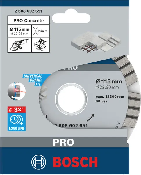 PRO Concrete dijamantska rezna ploča 115×22,23 mm 2608602651