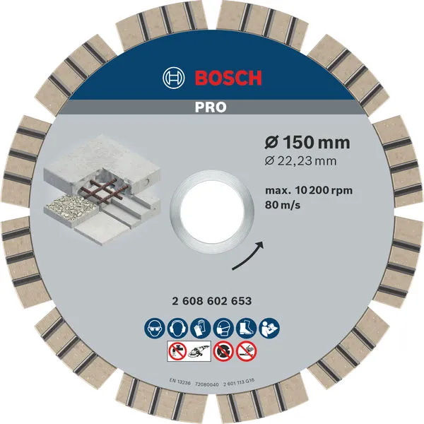 Bosch PRO Concrete dijamantska rezna ploča 150×22,23 mm 2608602653