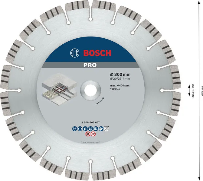 PRO Concrete dijamantska rezna ploča 300×20/25,4 mm 2608602657