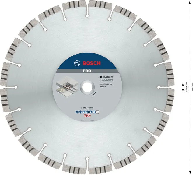 PRO Concrete dijamantska rezna ploča 350×20/25,4 mm 2608602658