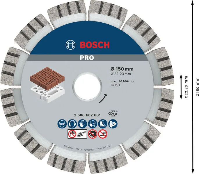 PRO Abrasive dijamantska rezna ploča, 150×22,23 mm 2608602681