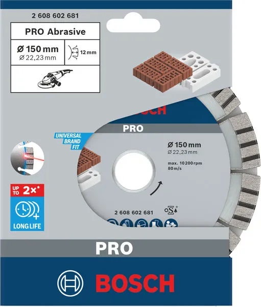 PRO Abrasive dijamantska rezna ploča, 150×22,23 mm 2608602681