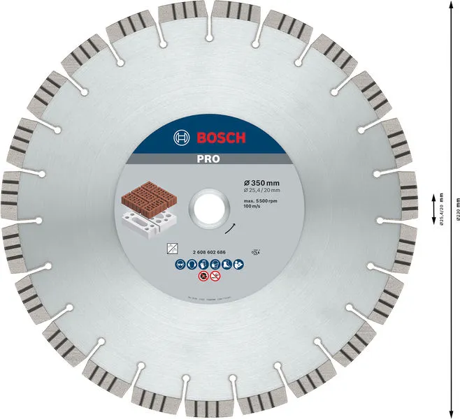 PRO Abrasive dijamantska rezna ploča, 350×20/25,4 mm 2608602686