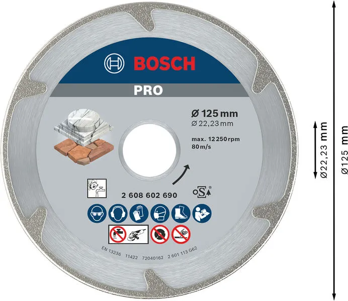 PRO Marble dijamantska rezna ploča 125×22,23 mm 2608602690