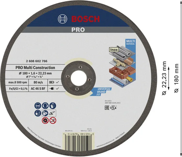 PRO Multi Material rezna ploča, 180×1,6×22,23 mm 2608602766