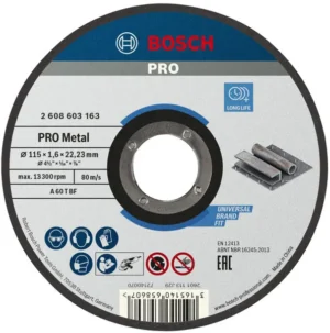 Bosch PRO Metal lepljena rezna ploča 115×1,6×22,23 mm 2608603163