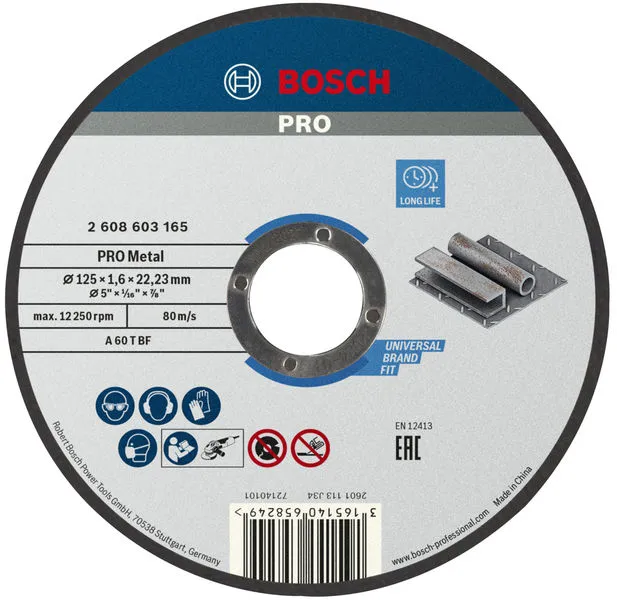 Bosch PRO Metal lepljena rezna ploča 125×1,6×22,23 mm 2608603165