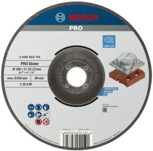 Bosch PRO Stone lepljena rezna ploča, 180×3×22,23 mm, sa uvučenim centrom 2608603175