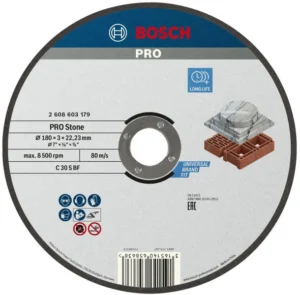 Bosch PRO Stone lepljena rezna ploča 180×3×22,23 mm, ravna 2608603179