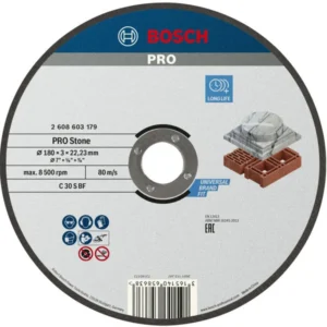 Bosch PRO Stone lepljena rezna ploča 180×3×22,23 mm, ravna 2608603179