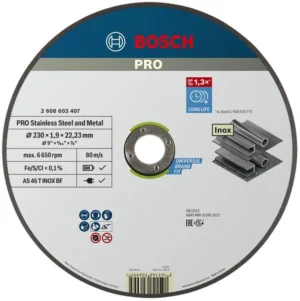 Bosch PRO Stainless Steel and Metal lepljena rezna ploča 230×1,9×22,23 mm, ravna, oSa 2608603407