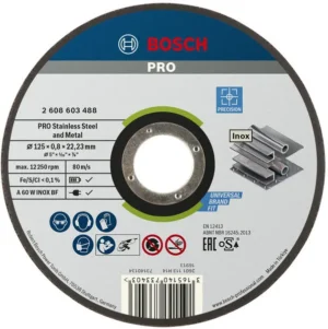 Bosch PRO Stainless Steel and Metal lepljena rezna ploča 125×0,8×22,23 mm, ravna 2608603488