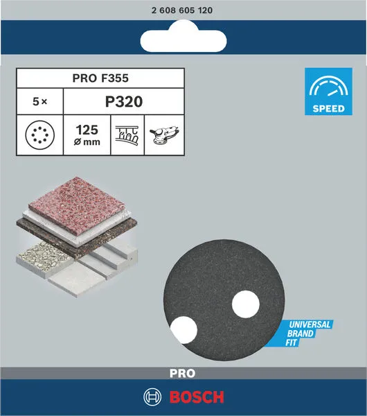 PRO F355 brusni disk 125 mm, G320, 5 kom 2608605120