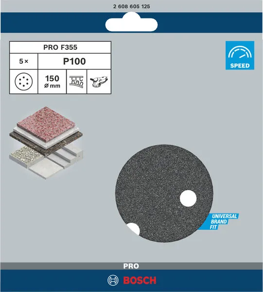 PRO F355 brusni disk 150 mm, G100, 5 kom 2608605125