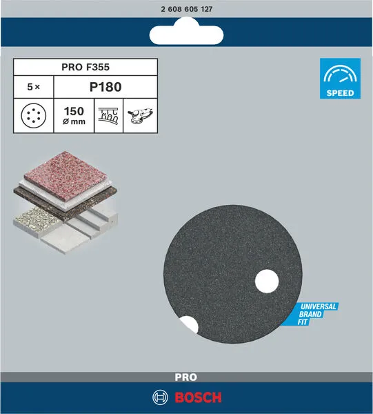 PRO F355 brusni disk 150 mm, G180, 5 kom 2608605127