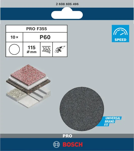 PRO F355 brusni list 115 mm, G60, 10 kom 2608605496