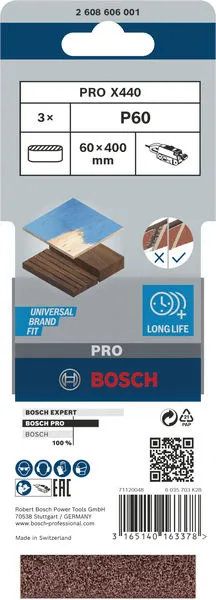 PRO X440 brusna traka 60×400 mm, G60, 3 kom 2608606001