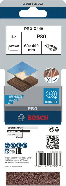 PRO X440 brusna traka 60×400 mm, G80, 3 kom 2608606002