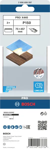 PRO X440 brusna traka 75×457 mm, G150, 3 kom 2608606037