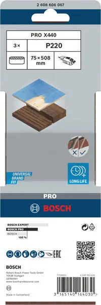 PRO X440 brusna traka, 75×508 mm, G220, 3 kom. 2608606067