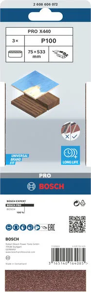 PRO X440 brusna traka 75×533 mm, G100, 3 kom 2608606072