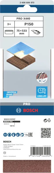 PRO X440 brusna traka 75×533 mm, G150, 3 kom 2608606073