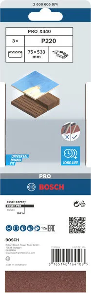 PRO X440 brusna traka 75×533 mm, G220, 3 kom 2608606074