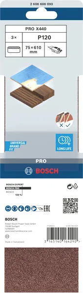 PRO X440 brusna traka 75×610 mm, G120, 3 kom 2608606093