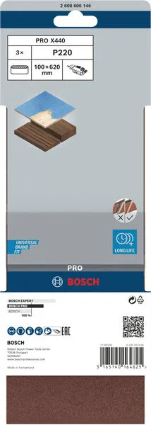 PRO X440 brusna traka, 100×620 mm, G220, 3 kom. 2608606146