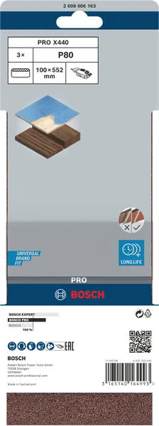 PRO X440 brusna traka 100×552 mm, G80, 3 kom 2608606163