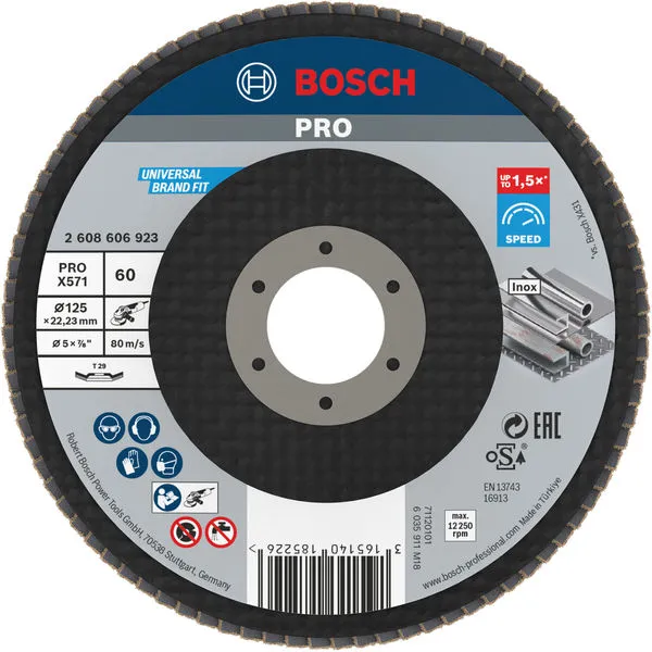 Bosch PRO X571 lamelna brusna ploča pod uglom 125 mm, G60 2608606923