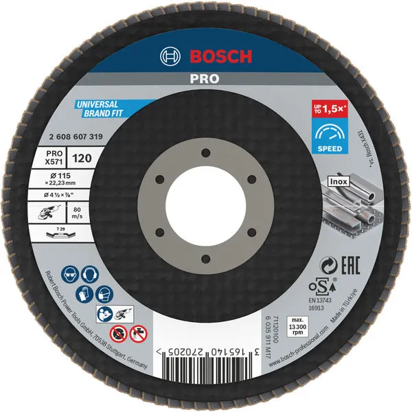 Bosch PRO X571 lamelna brusna ploča pod uglom 115 mm, G120 2608607319