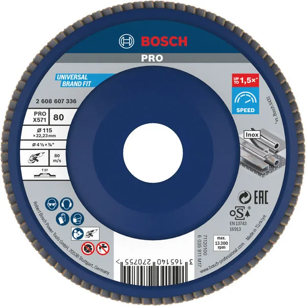 Bosch PRO X571 lamelna brusna ploča ravan 115 mm, G80 2608607336