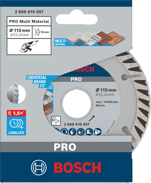 PRO Multi Material dijamantska rezna ploča 115×22,23 mm 2608615057