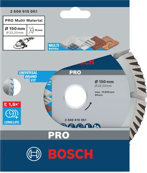 PRO Multi Material dijamantska rezna ploča 150×22,23 mm 2608615061