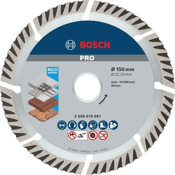 Bosch PRO Multi Material dijamantska rezna ploča 150×22,23 mm, 10 kom 2608615062