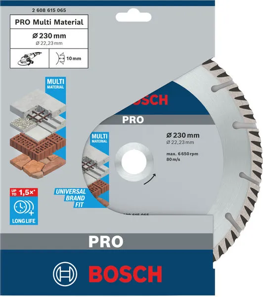 PRO Multi Material dijamantska rezna ploča 230×22,23 mm 2608615065