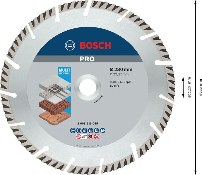 PRO Multi Material dijamantska rezna ploča 230×22,23 mm, 10 kom 2608615066