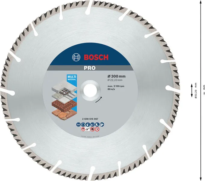 PRO Multi Material dijamantska rezna ploča 300×22,23 mm 2608615067