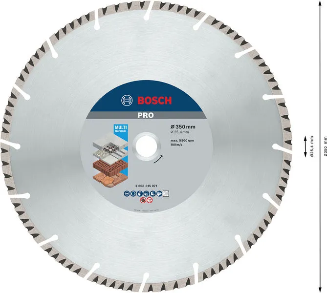 PRO Multi Material dijamantska rezna ploča 350×25,4 mm 2608615071